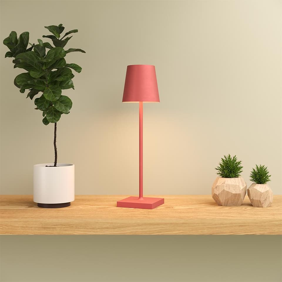 Jour Solar Cordless Table Lamp (USB Indoor/Battery Outdoor) - Antique Pink view 1
