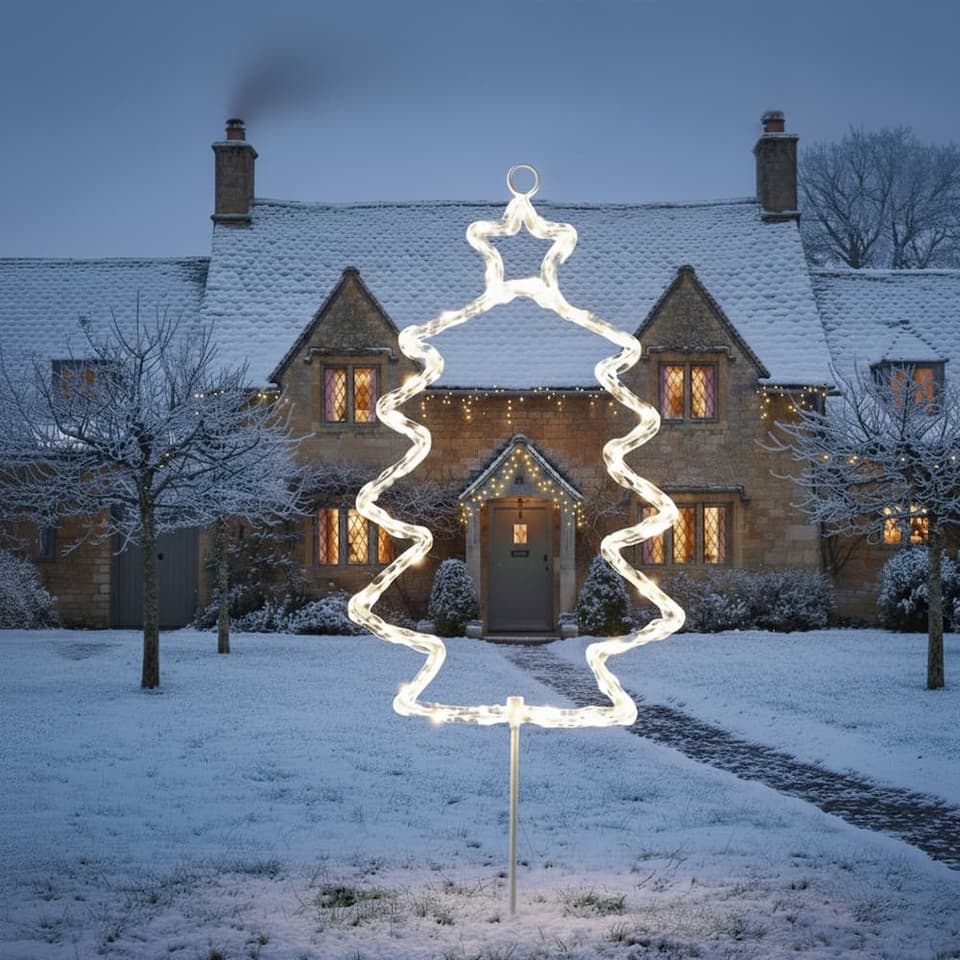 Lapland USB Solar Christmas Tree Outline view 1