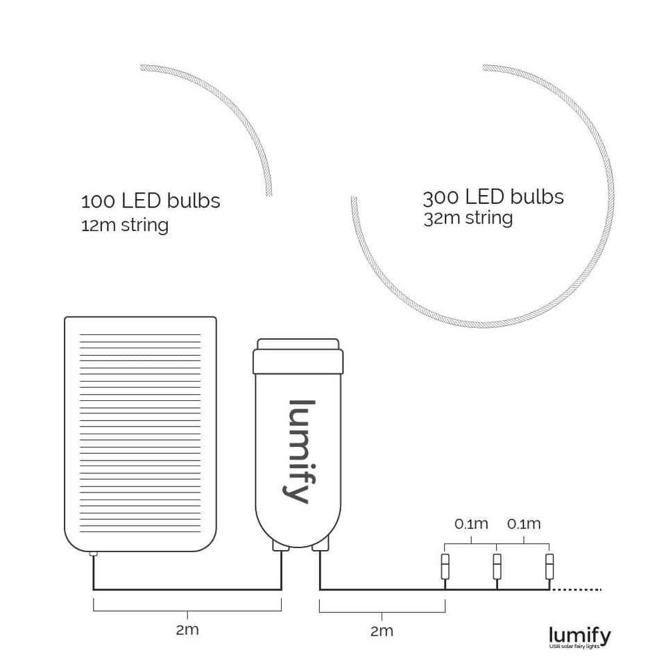 Lumify USB Solar Fairy Lights - White 100 LEDs view 6