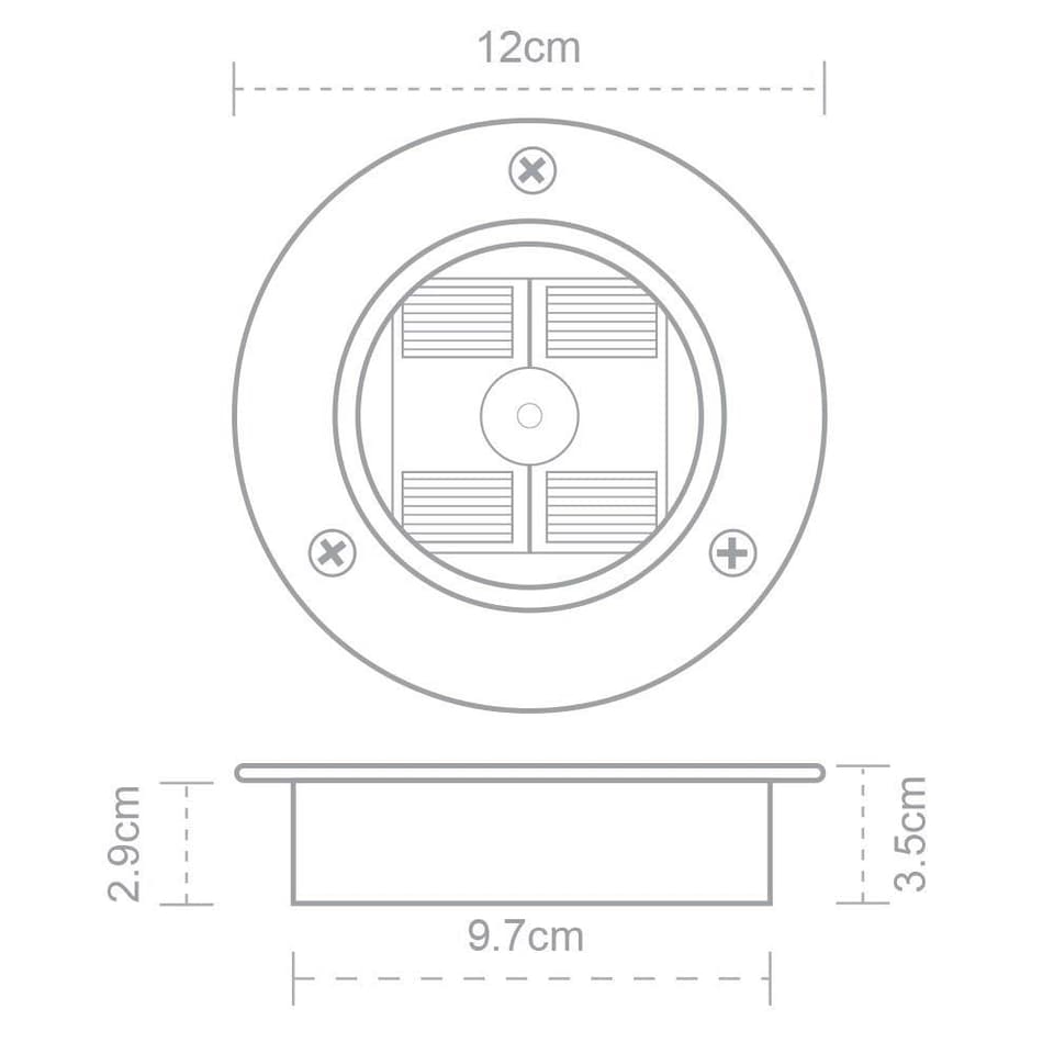 Set Of 4 Solar Round Decking Lights view 3