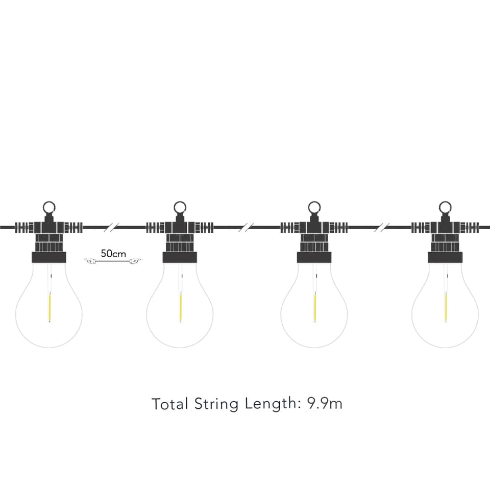 Edinburgh USB Solar Festoon Lights (Set Of 20) view 6
