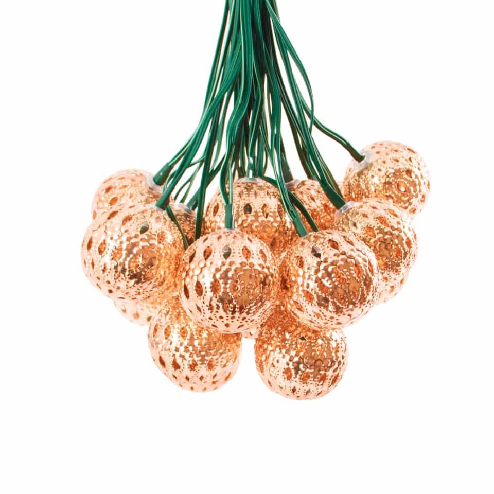 Elan Solar Copper Ball Lanterns - 20 LEDs view 2