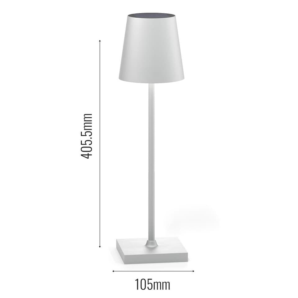 Jour Solar Cordless Table Lamp (USB Indoor/Battery Outdoor) - Telegrey view 3
