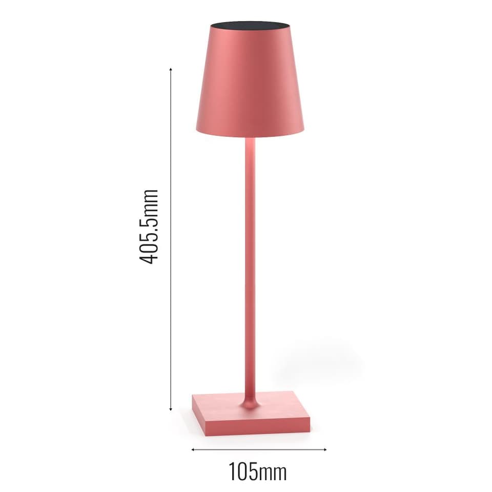 Jour Solar Cordless Table Lamp (USB Indoor/Battery Outdoor) - Antique Pink view 4