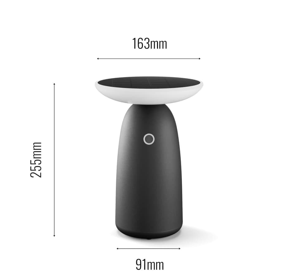 Lancaster Solar USB Camping Table Lamp - Black: Solar Lights