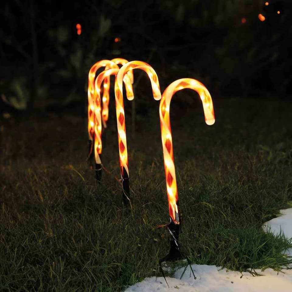 Lapland USB Solar Christmas Candy Canes Lights - Powered By Leaf view 2