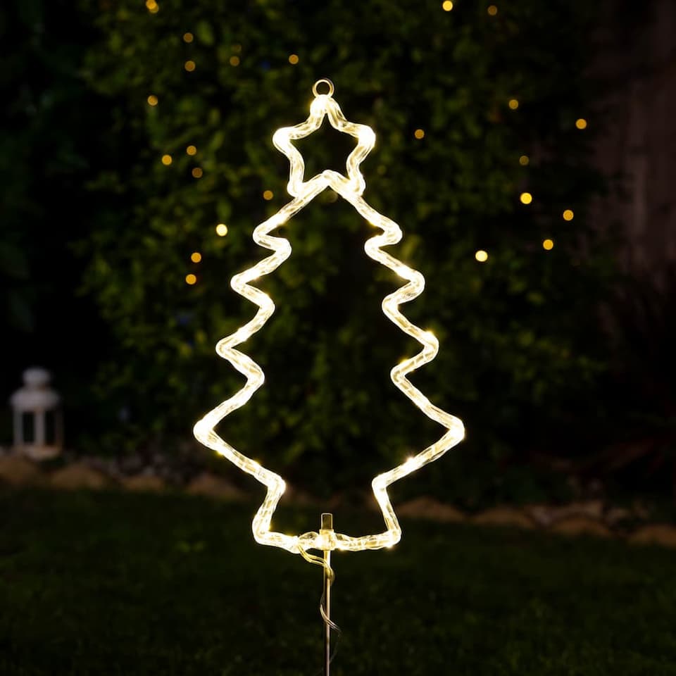 Lapland USB Solar Christmas Tree Outline view 3