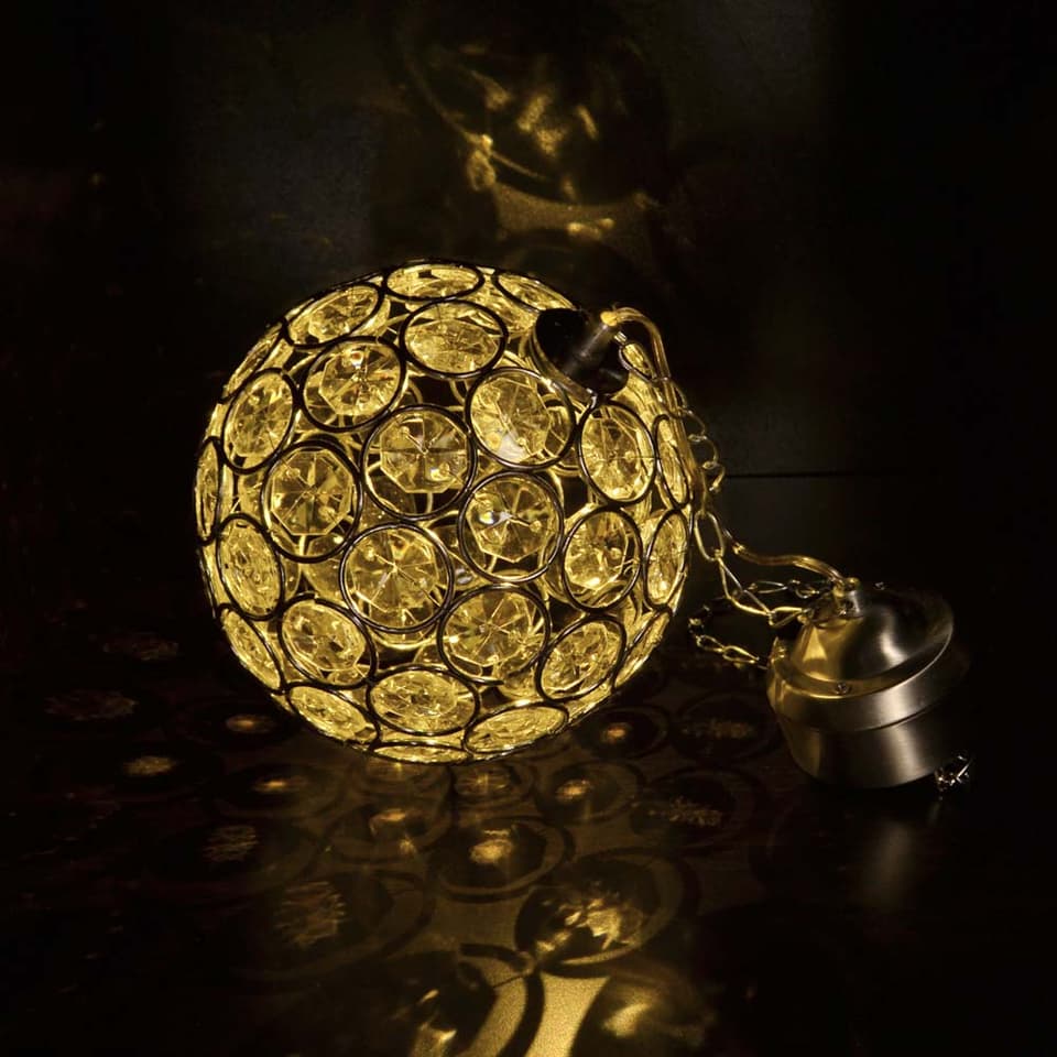 Aria Solar Hanging Crystal Ball Light view 2