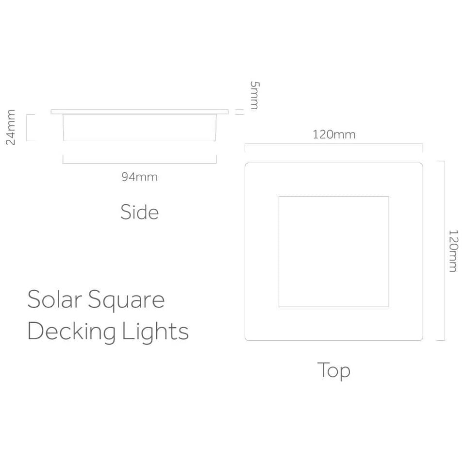 Set Of 4 Solar Square Decking Lights view 2