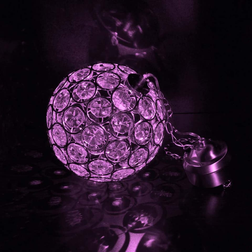 Aria Solar Hanging Crystal Ball Light - Colour Changing view 4