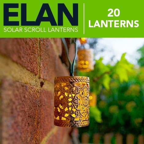 Elan Solar Scroll Lanterns - 20 LEDs view 1