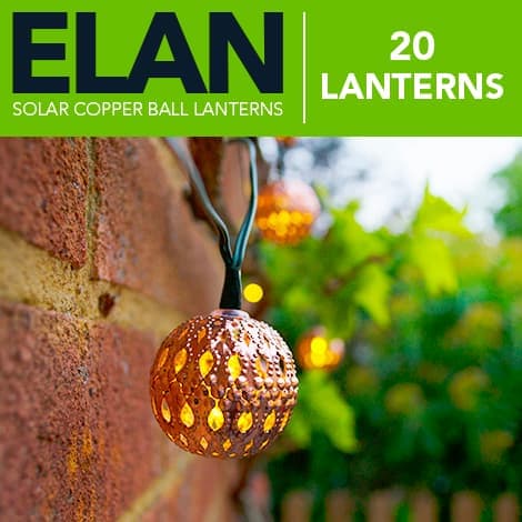 Elan Solar Copper Ball Lanterns - 20 LEDs view 1