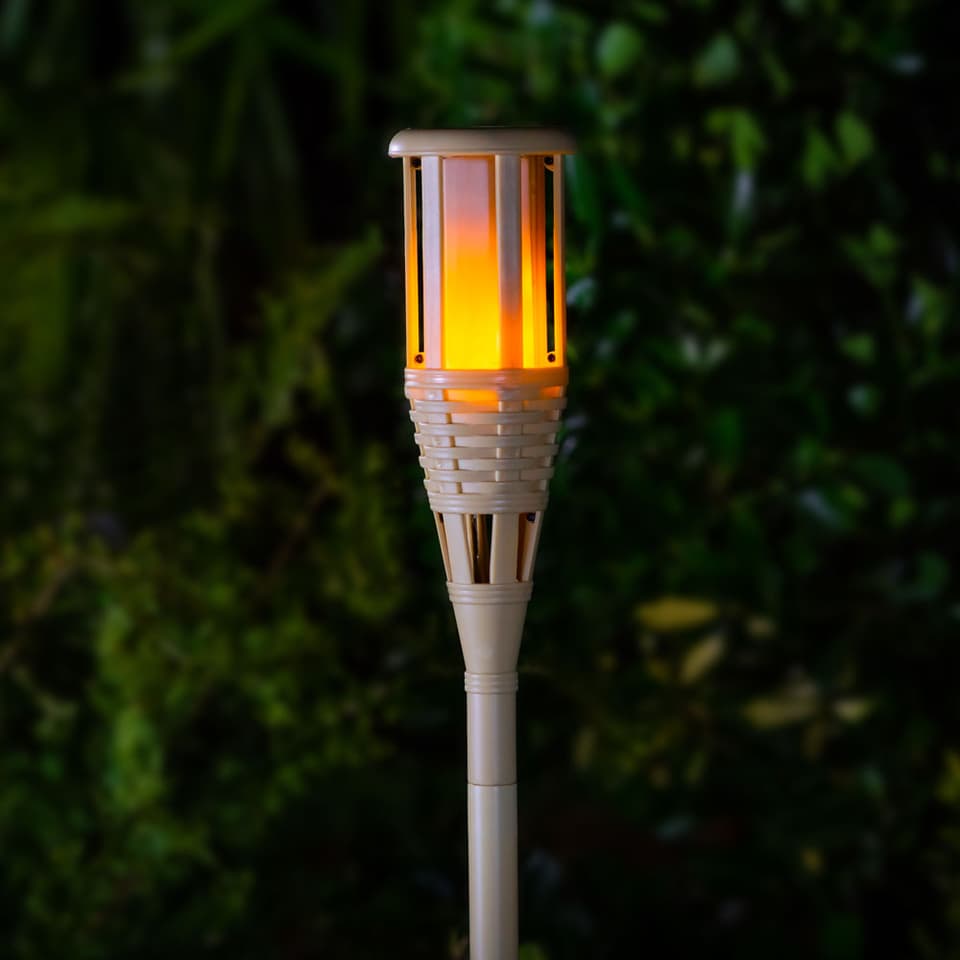 TrueFlame Solar Tiki Torch Light view 1