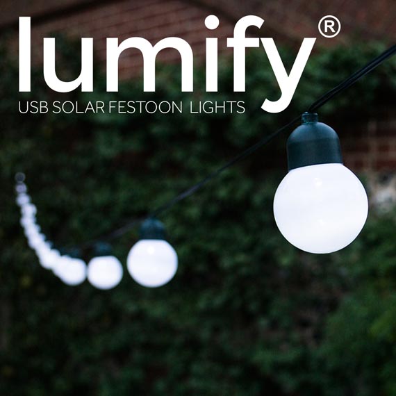 Lumify USB Solar Festoon Lights - Set Of 20