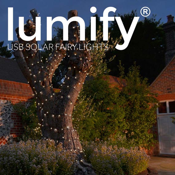 Lumify USB Solar Fairy Lights - White 300 LEDs