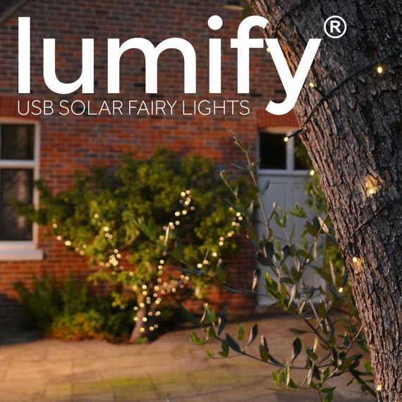 Lumify USB Solar Fairy Lights - Warm White 100 LEDs