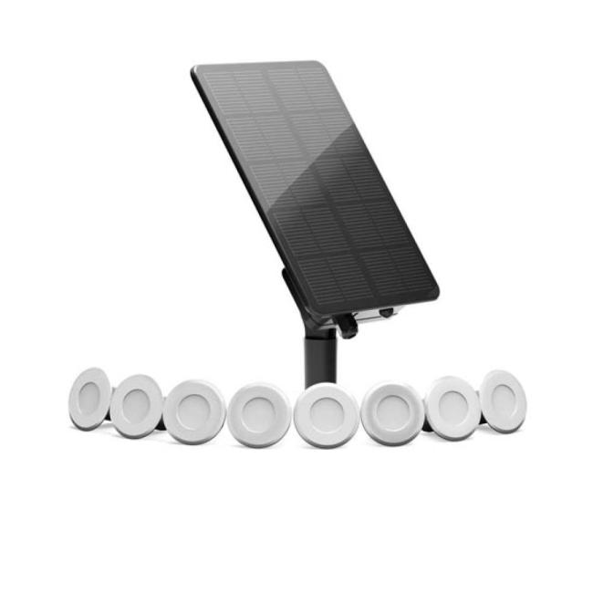 Edinburgh USB Solar Stainless Steel Deck Lights (Set Of 8 Warm White)