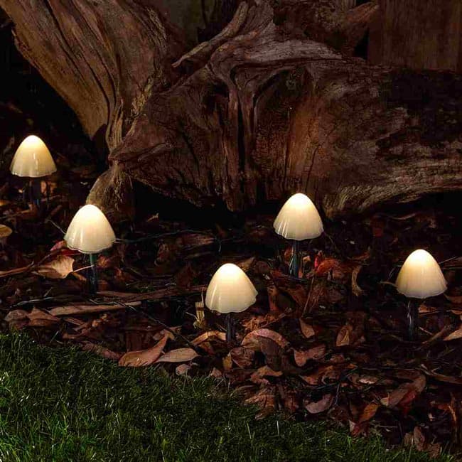 Forest Solar Mushroom Lights - Set Of 12