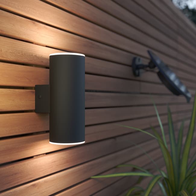 Chester Up & Down USB Solar Wall Light - Anthracite - Powered By Leaf