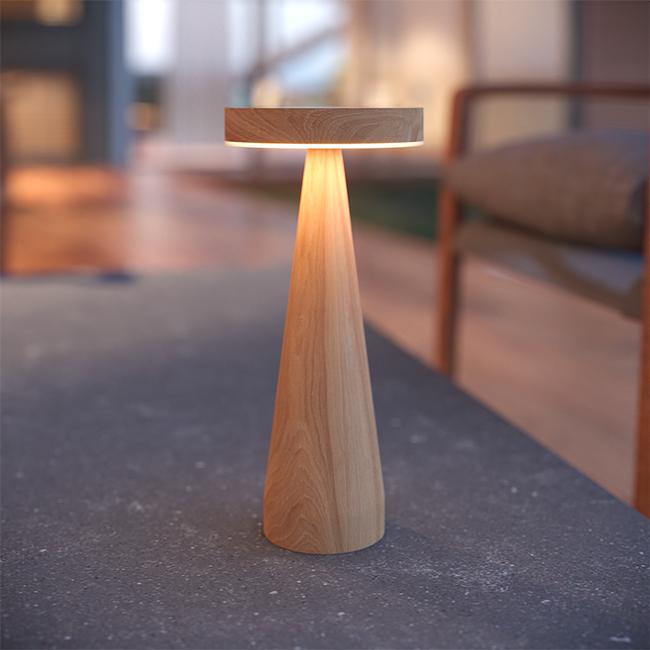Seattle USB Solar Table Lamp - Oak Edition