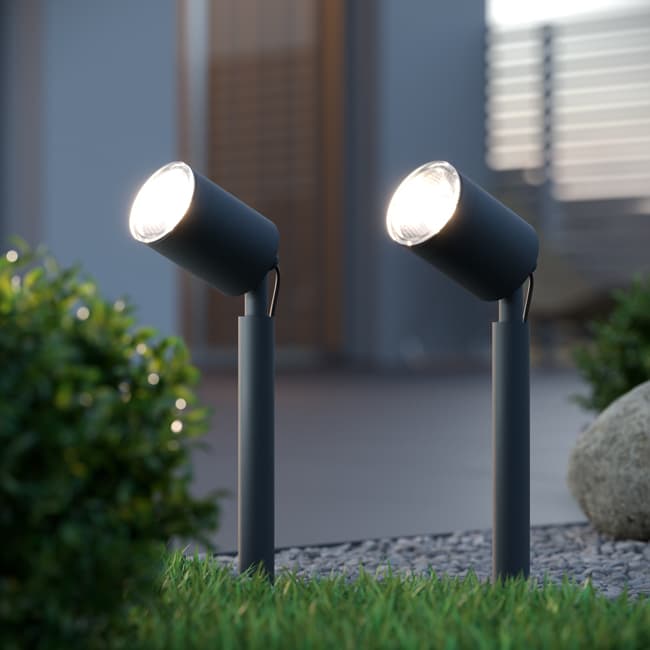 Apollo DualWhite Anthracite Solar Spotlights (Set Of 2)