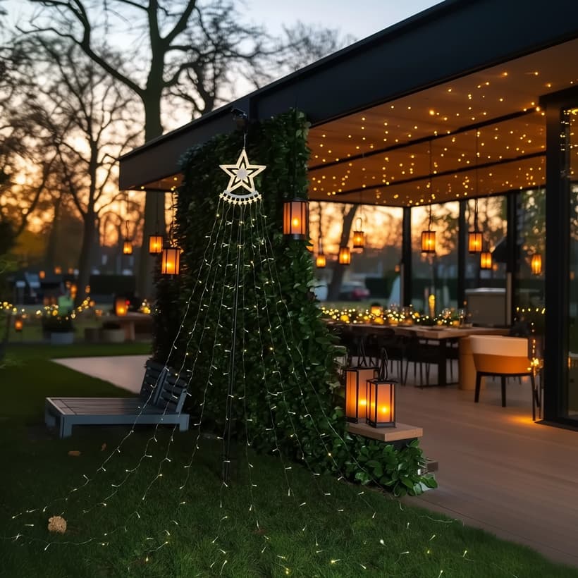 Lapland USB Solar Fairy Light Star Fountain - Powered By Leaf