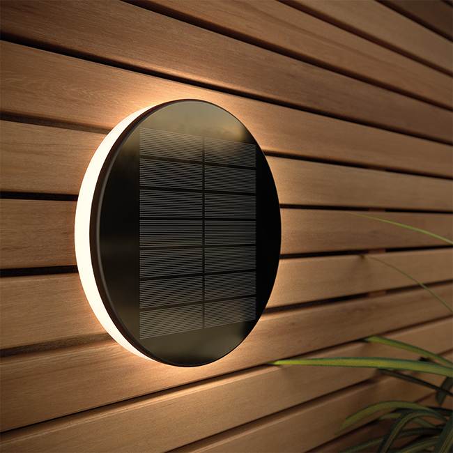 Halo Round Solar Wall Light