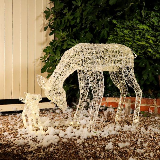 Lapland USB Solar Christmas Doe and Fawn - Powered By Leaf