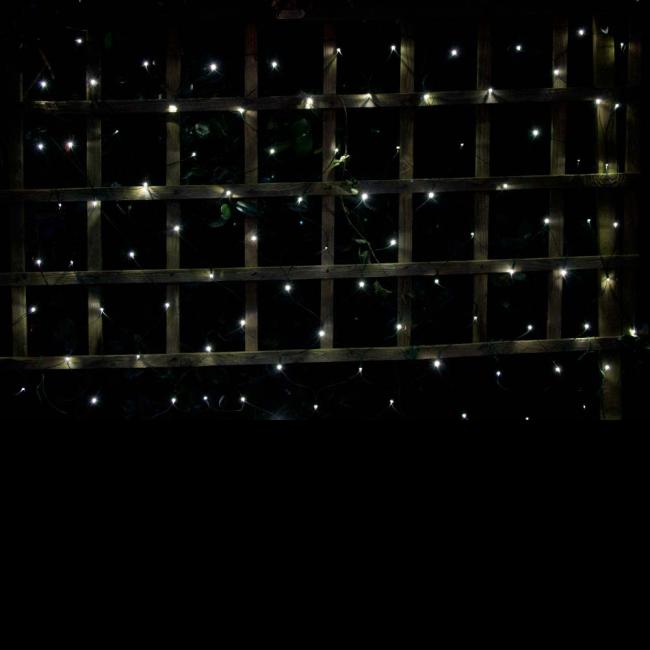 100 LED Solar Net Light White