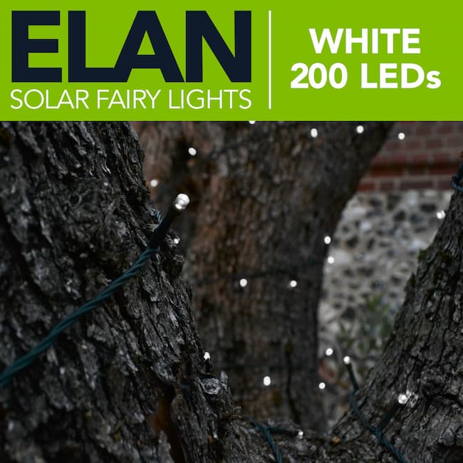 Elan Solar Fairy Lights - White 200 LEDs