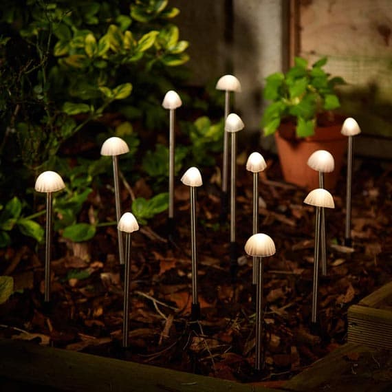 Elan Solar Mushroom Lights - Set Of 12
