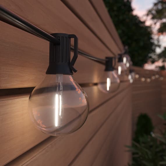 Falmouth USB Solar Festoon Lights (Set Of 25 Glass Bulbs)