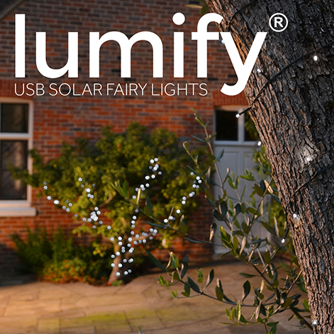 Lumify USB Solar Fairy Lights - White 100 LEDs