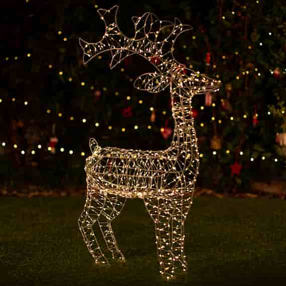 Lumify Warm White & White USB Solar Christmas Lights - Large Reindeer 960 DualWhite LEDs