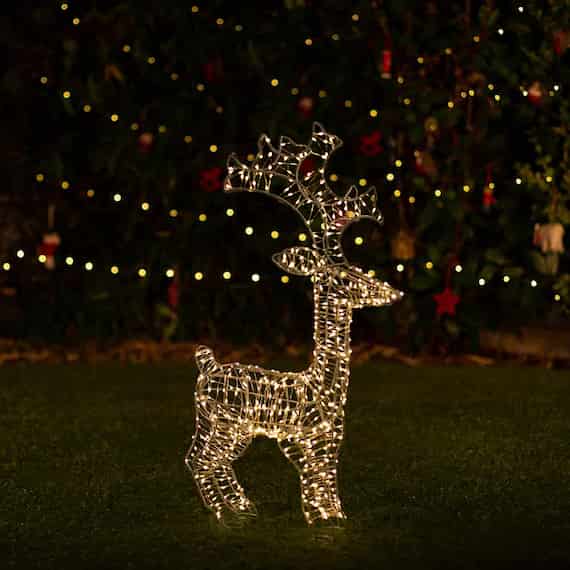 Lumify Warm White & White USB Solar Christmas Lights - Small Reindeer 600 DualWhite LEDs