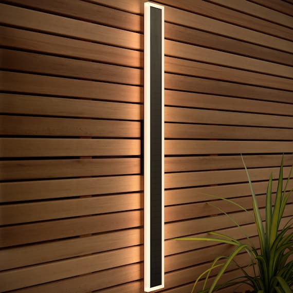 Halo Rectangle Solar Wall Light Warm White and White 80cm
