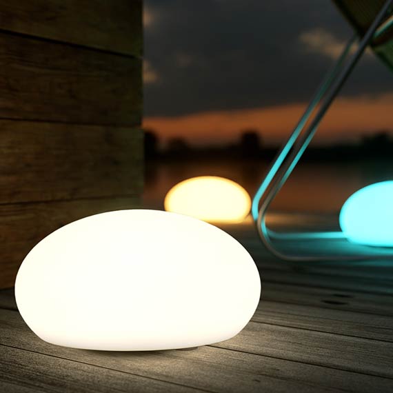 ShapeLights Indoor & Outdoor USB Solar Powered Mood Light - Mini Pebble