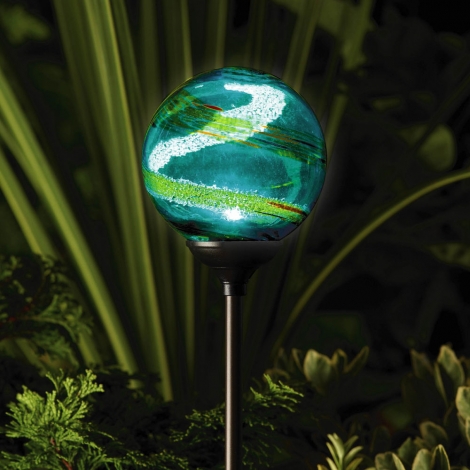 Murano Solar Garden Globe - Aqua