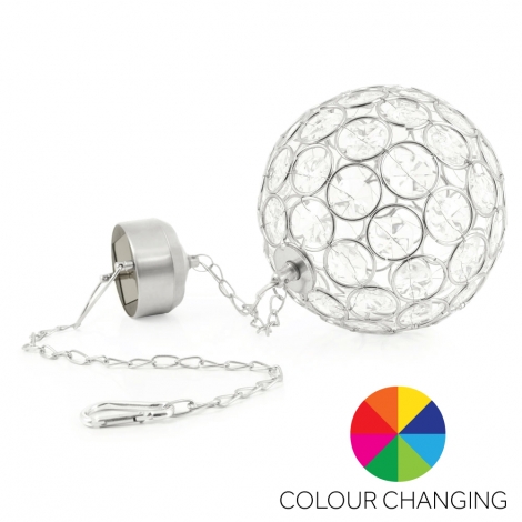 Aria Solar Hanging Crystal Ball Light - Colour Changing