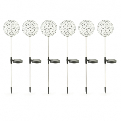 Aria Solar Crystal Ball Stake Light (Set Of 6)