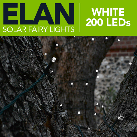 Elan Solar Fairy Lights - White 200 LEDs