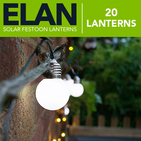 Elan Solar Festoon Lights - 20 LEDs