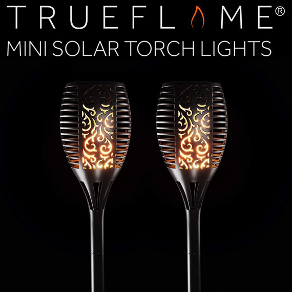 TrueFlame Mini Solar Torch Light - 2 Pack