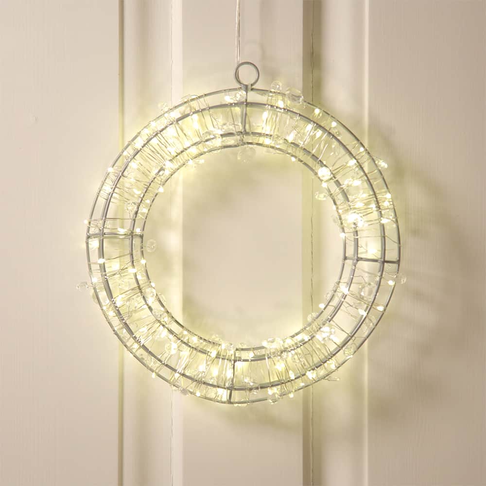 Lumify Warm White & White USB Solar Christmas Lights - Wreath 150 DualWhite LEDs
