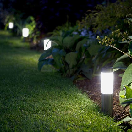 Mini London Solar Post Lights Set Of 4, Solar Garden Lighting Uk