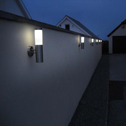 Canterbury Solar Wall Light Elegant Yet Modern Stainless Steel Solar Wall Light
