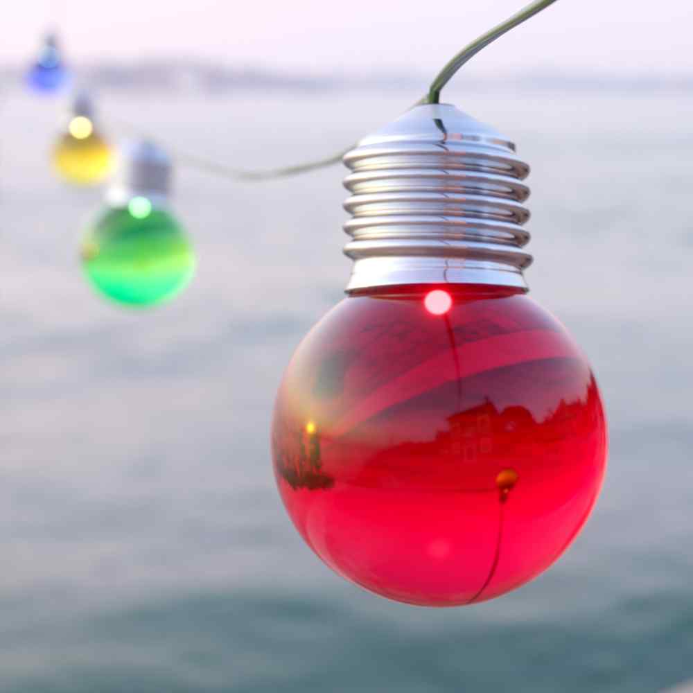 Elan Multicoloured Solar Festoon Lights - 20 LEDs