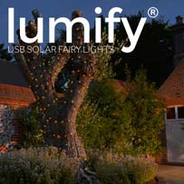 Lumify USB Solar Fairy Lights - Warm White 300 LEDs