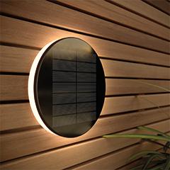 Halo Round Solar Wall Light