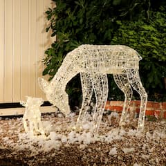 Lapland USB Solar Christmas Doe and Fawn - Powered By Leaf